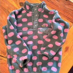 Patagonia Kids' Synchilla Pullover in Navy and Pink